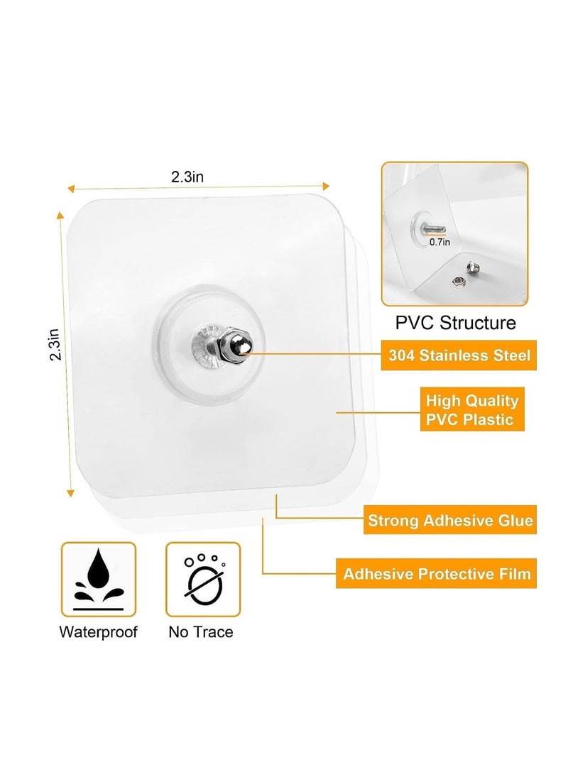 Sisily Heavy Duty Clear Adhesive Wall Hooks 12-Pack – Removable Waterproof Hangers for Bathroom Kitchen Décor - Image 3